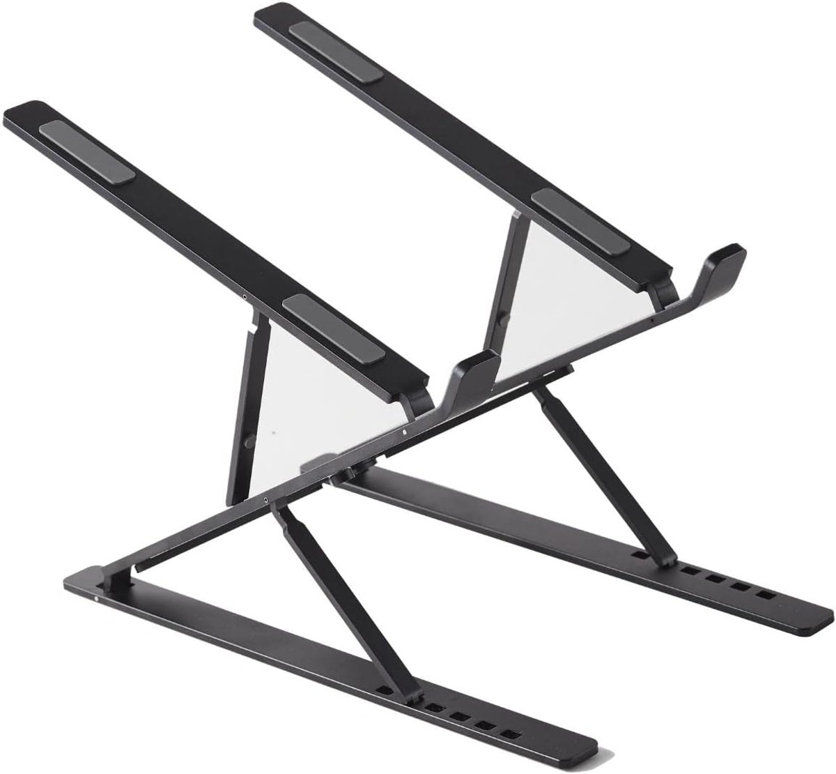 Aluminium, in hoogte verstelbaar, geventileerde notebookstandaard, opvouwbare draagbare laptopstandaard, voor alle 10-15,6 inch laptops en tablets (zwart)