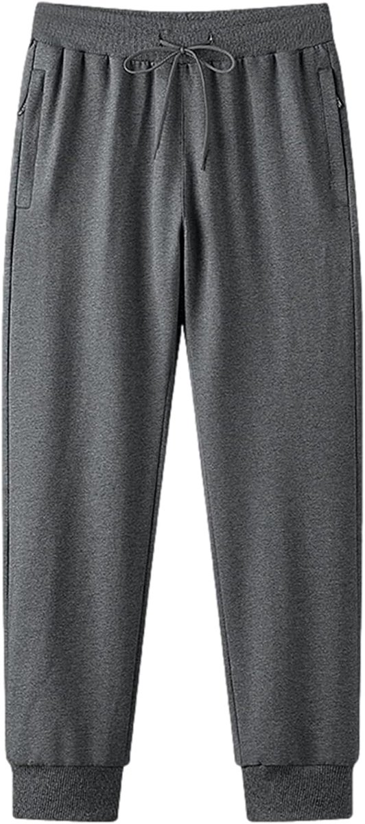 Slim Fit Katoenen Trainingsbroek Joggingbroek met Ritszakken Vrijetijdsbroek (S-6XL, Rechte Pasvorm/Taps Toelopend)