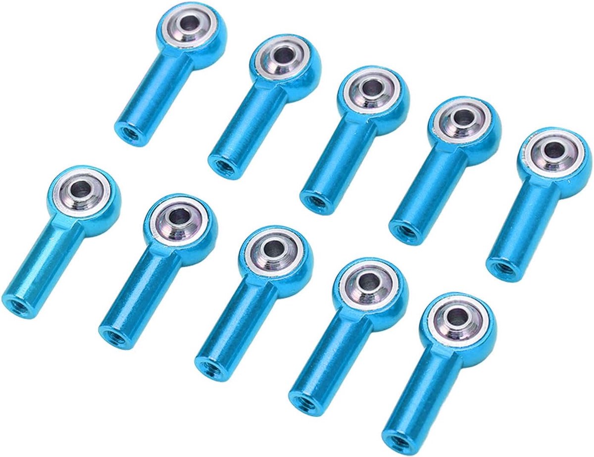 Ball Joint, 10 STKS M3 26mm Aluminium Link Rod End Ball Joint Joint Rod End voor 1/10 1/8 Universele Afstandsbediening Auto RC Crawler Accessoire (Blauw)
