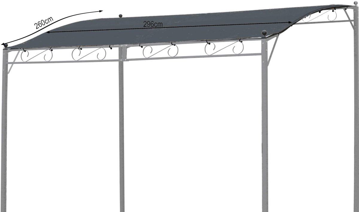 Vervangend dak 250x300cm pergola terrasoverkapping grijs - ShopVlot