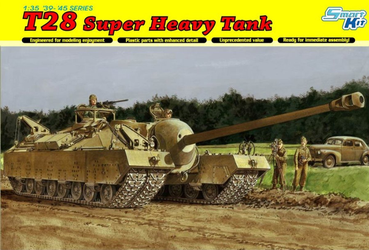 Dragon Modelbouwpakket Militaire voertuigen - 6750 T28 Super Heavy Tank WWII - Amerikaanse Superzware Tank Plastic - 1:35 - Modelbouw