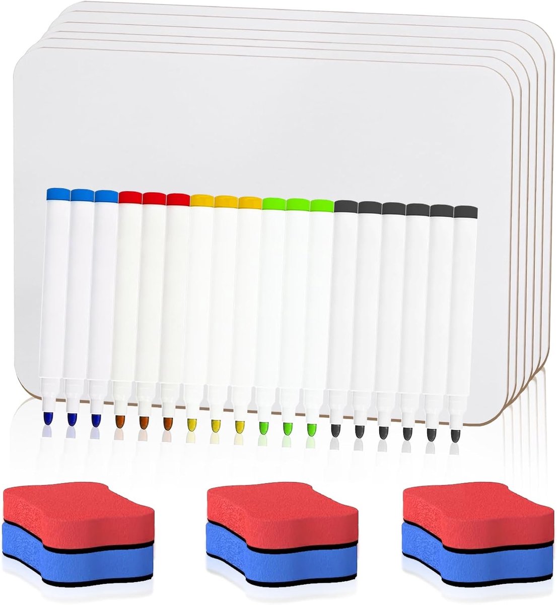 Whiteboards, 6st, A4, 21x30cm, Dubbelzijdig