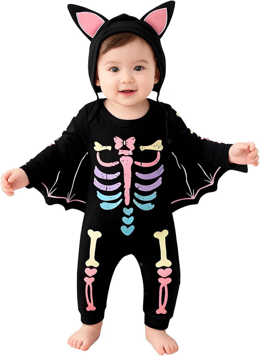 Halloween Kostuum, Baby Bat Kostuum, Pasgeboren Halloween Outfit, Halloweens Onesie Newborn, Infant Halloweens Skelet Kostuum, 0-24 Maanden