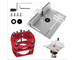 Freestafel voor bovenfrees met freestafel inlegplaat, aluminiumlegering planfreesvoorziening, routertafel, voor groeven penverbindingen snijden trimmen en afschuinen