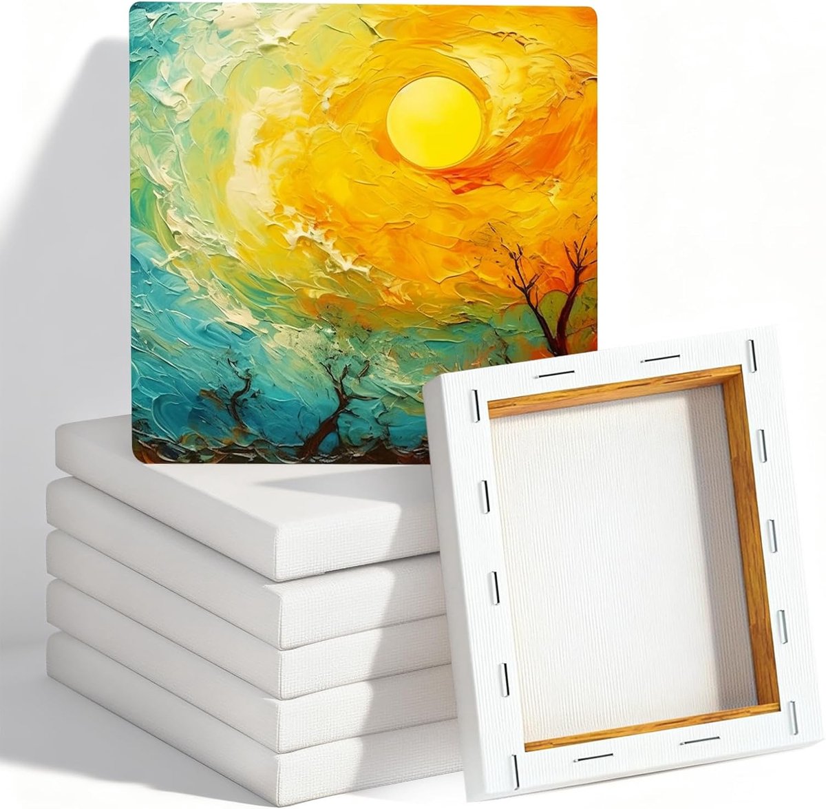 7 Pieces Canvas for Painting, for Craftsmen, Acrylic Paints, Acrylic Paints, Oil Painting - ShopVlot