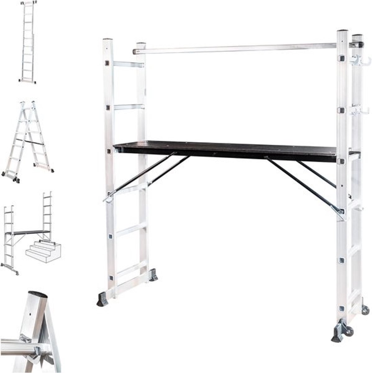 Multifunctionele vouwladder - Met platform voor steigerwerkzaamheden