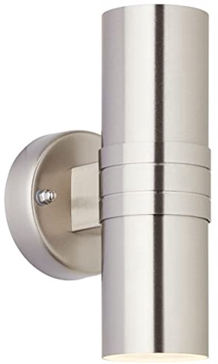 Buitenwandlamp - 2-lichts LED - Roestvrij staal - Spatwaterdicht | Inclusief 2x GU10 3W LED-lampen