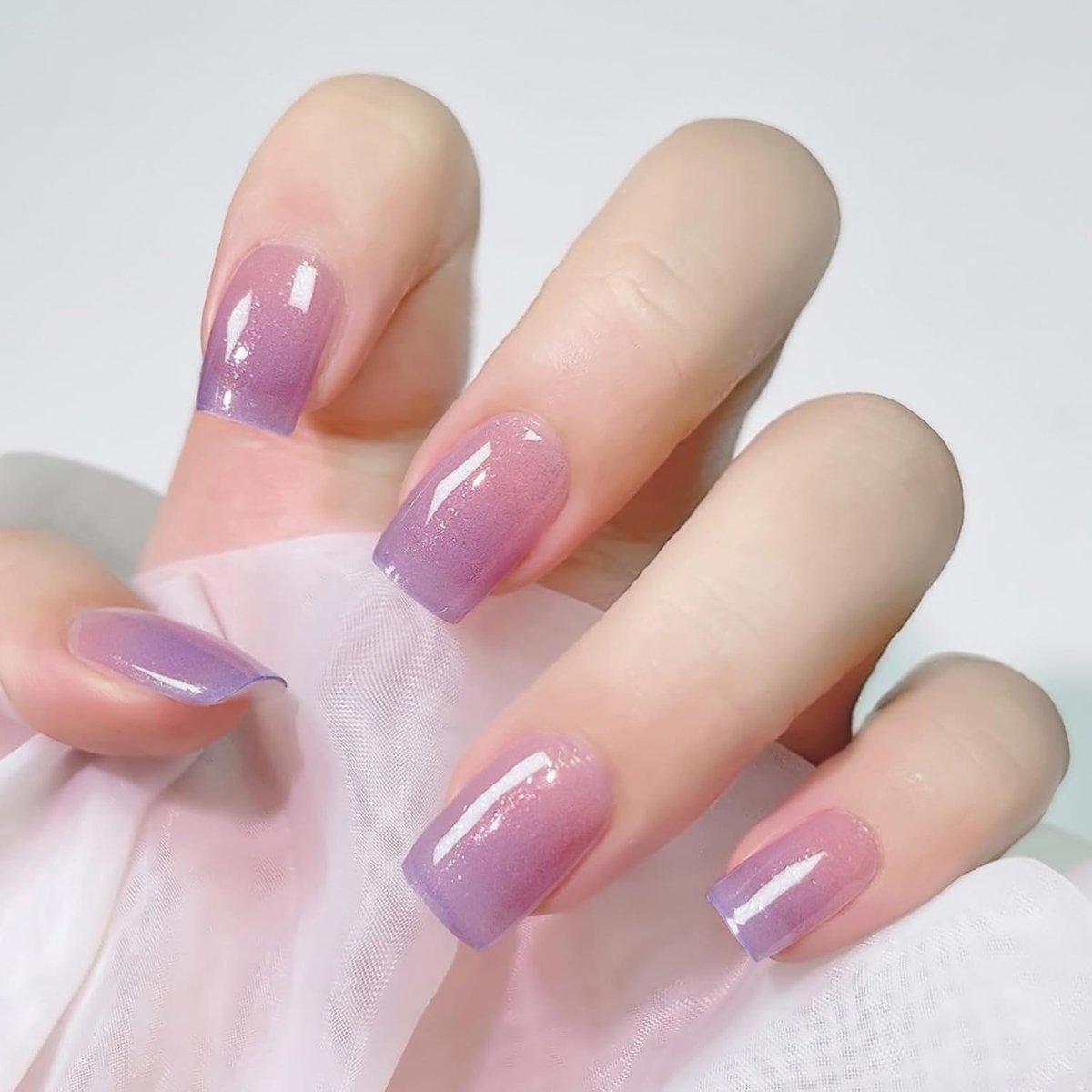 UV Gel Nagelfolien, 20 stuks nagellak stickers, LED-lamp vereist, zelfklevend uithardend, wraps voor salonkwaliteit manicure - glitter paars