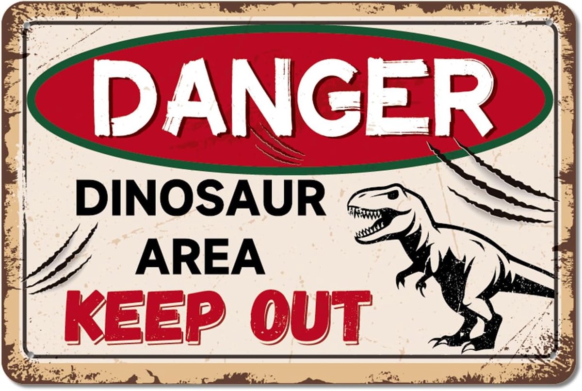 30x20cm Metalen Retro Dinosaurus Wanddecoratie Grappig Vintage Blikken Bord Decoratie Accessoire Geschikt voor Slaapkamer Woonkamer Kinderkamer