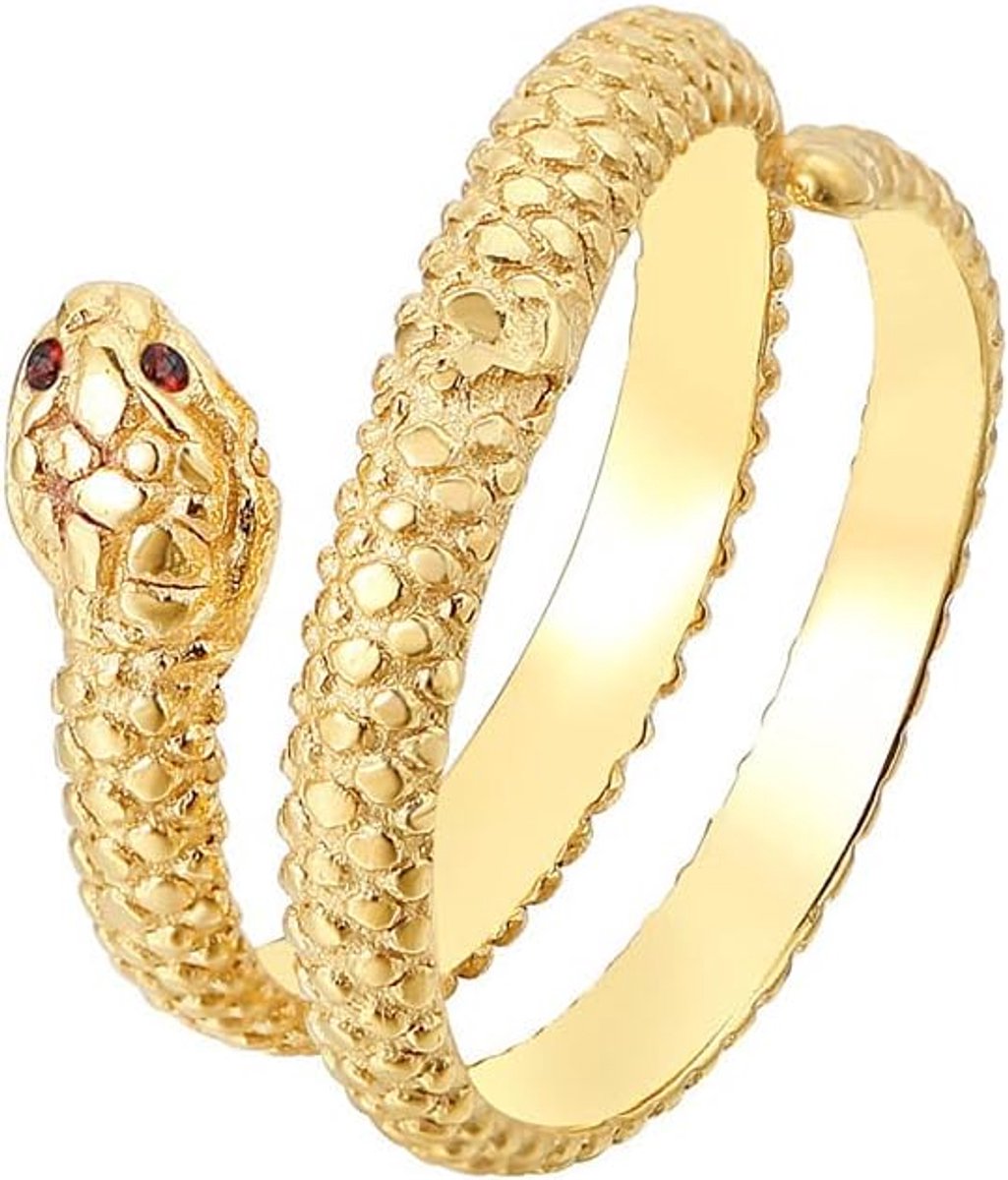 Retro Europese en Amerikaanse gouden slang titanium stalen ring band ring ring ring dames ring