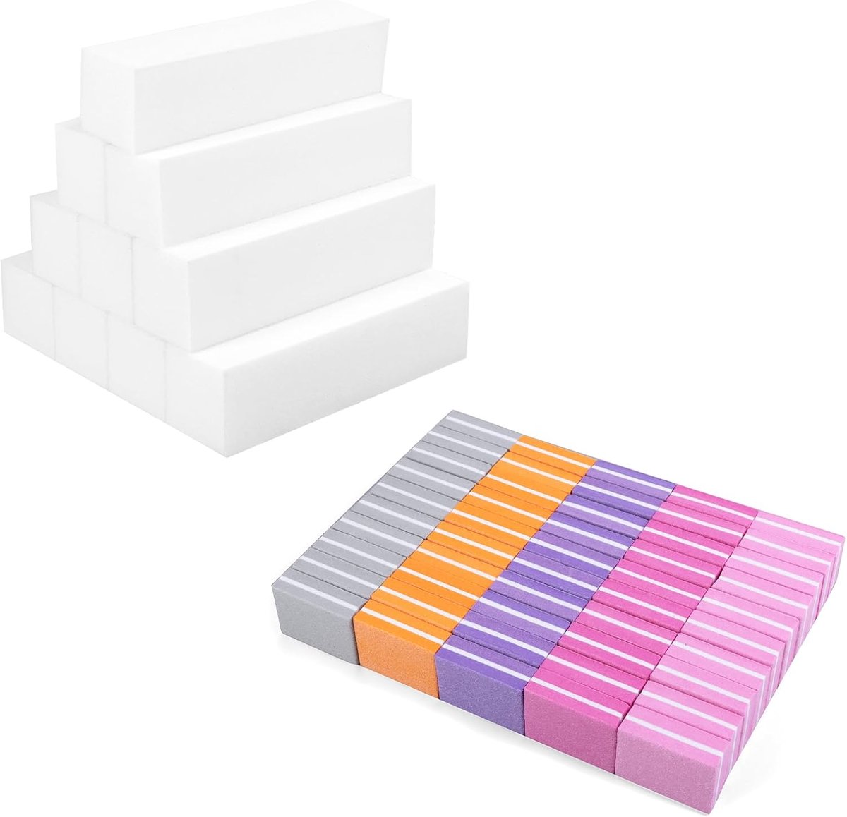 Nagelblok, vierkante spons, professionele nagelbuffer, voor nagelstudio's, doe-het-zelf thuis (60 stuks)
