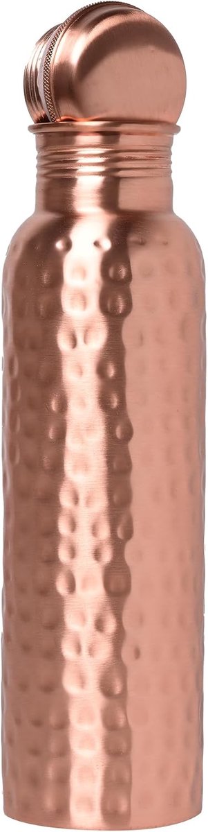 Impex Zuiver koper gehamerd waterfles gezamenlijk vrij lekbestendig (900 ml)