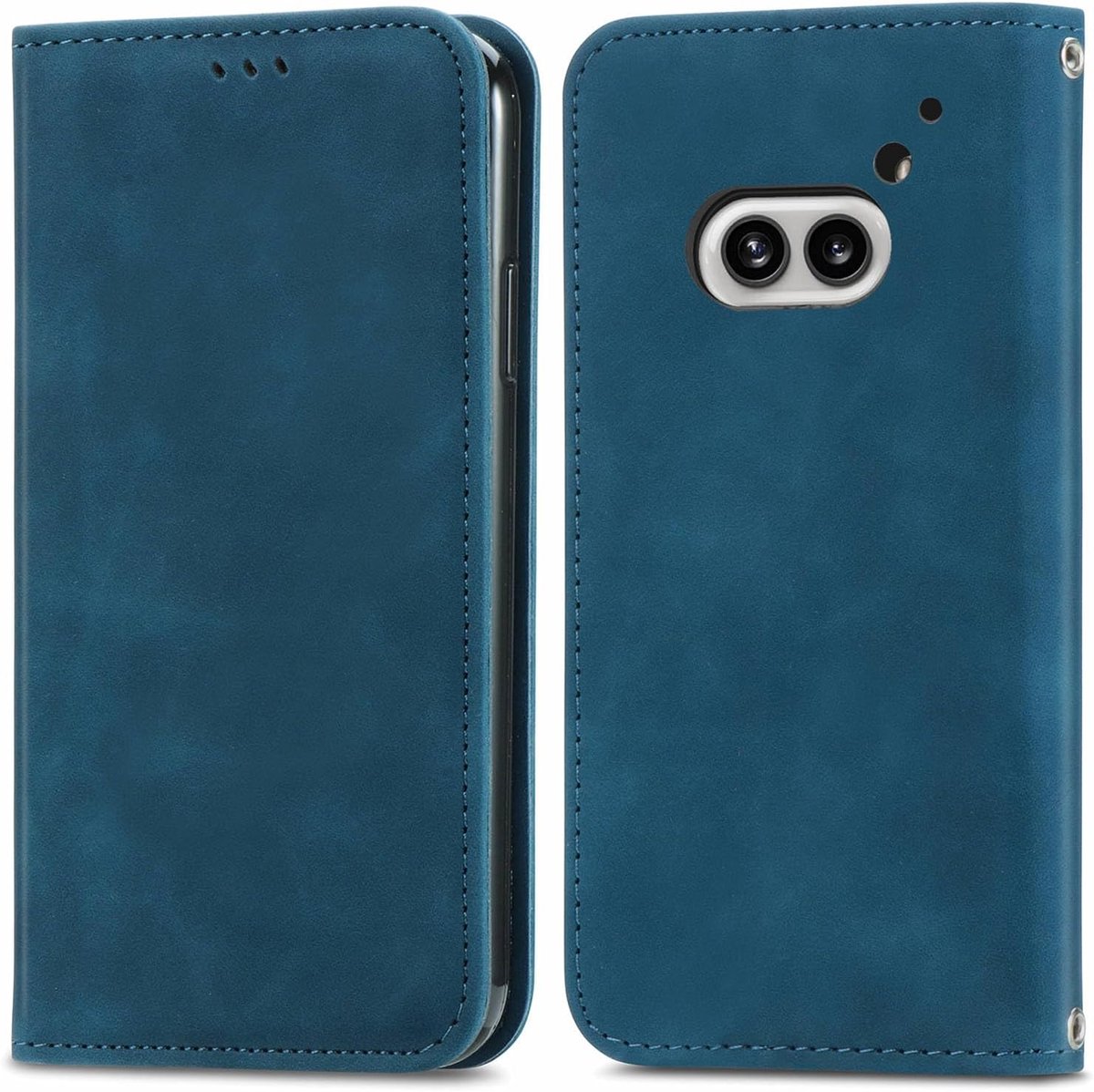 Case voor Nothing Phone 2A hoesje, Premium Lederen Flip Wallet Case met Kaartenvakken en Horizontale Standfunctie Magneet Coque Cover Beschermhoesje voor Nothing Phone 2A Plus, Blauwgroen