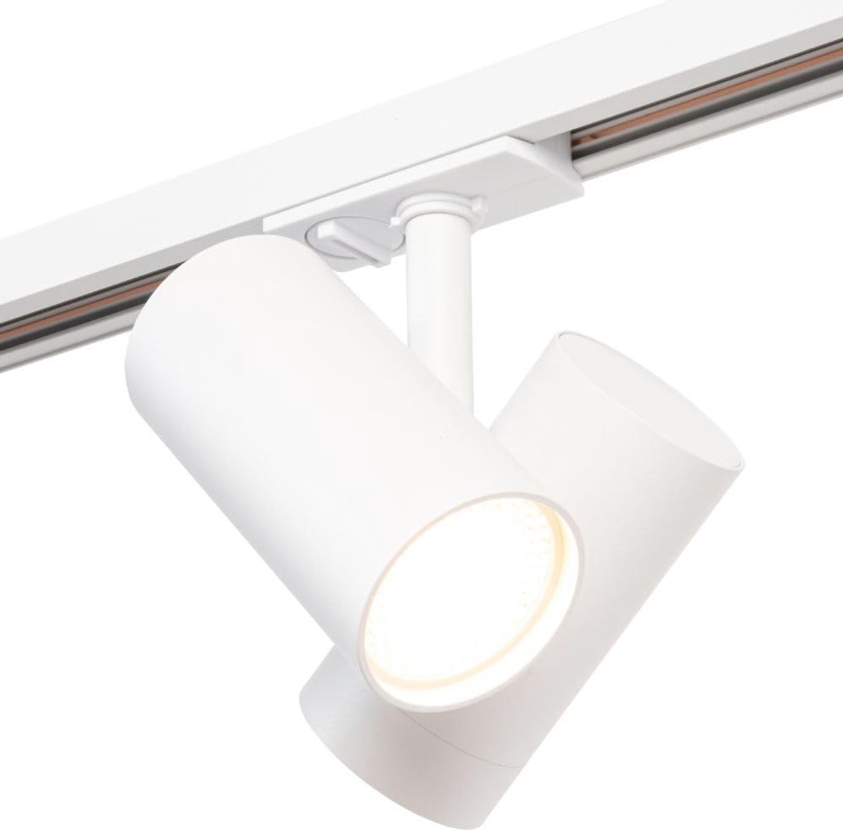 1-Fase Railverlichting - GU10-400cm - I-vorm - 6 Viror Duo spots - Railsysteem - Wit