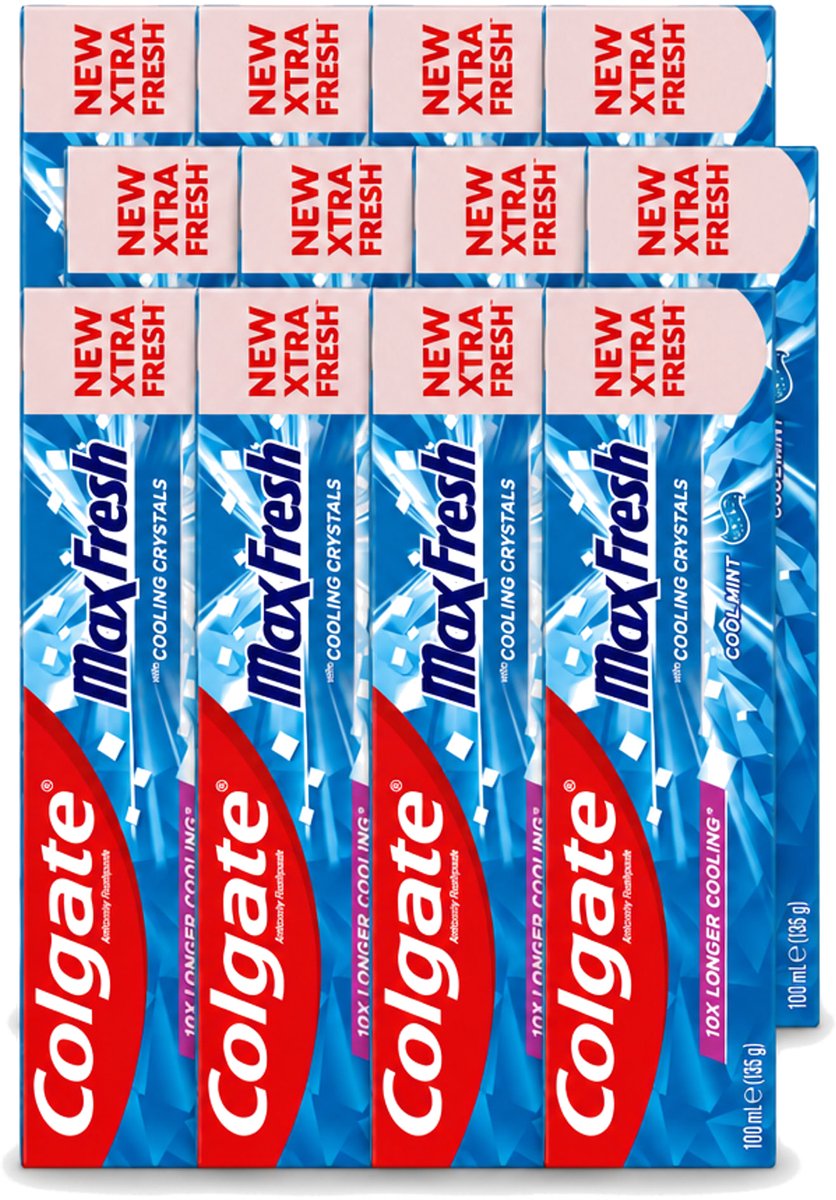 12 x Colgate - Max Fresh - Cool Mint - Tandpasta - 100ml - Voordeelverpakking - 12 stuks