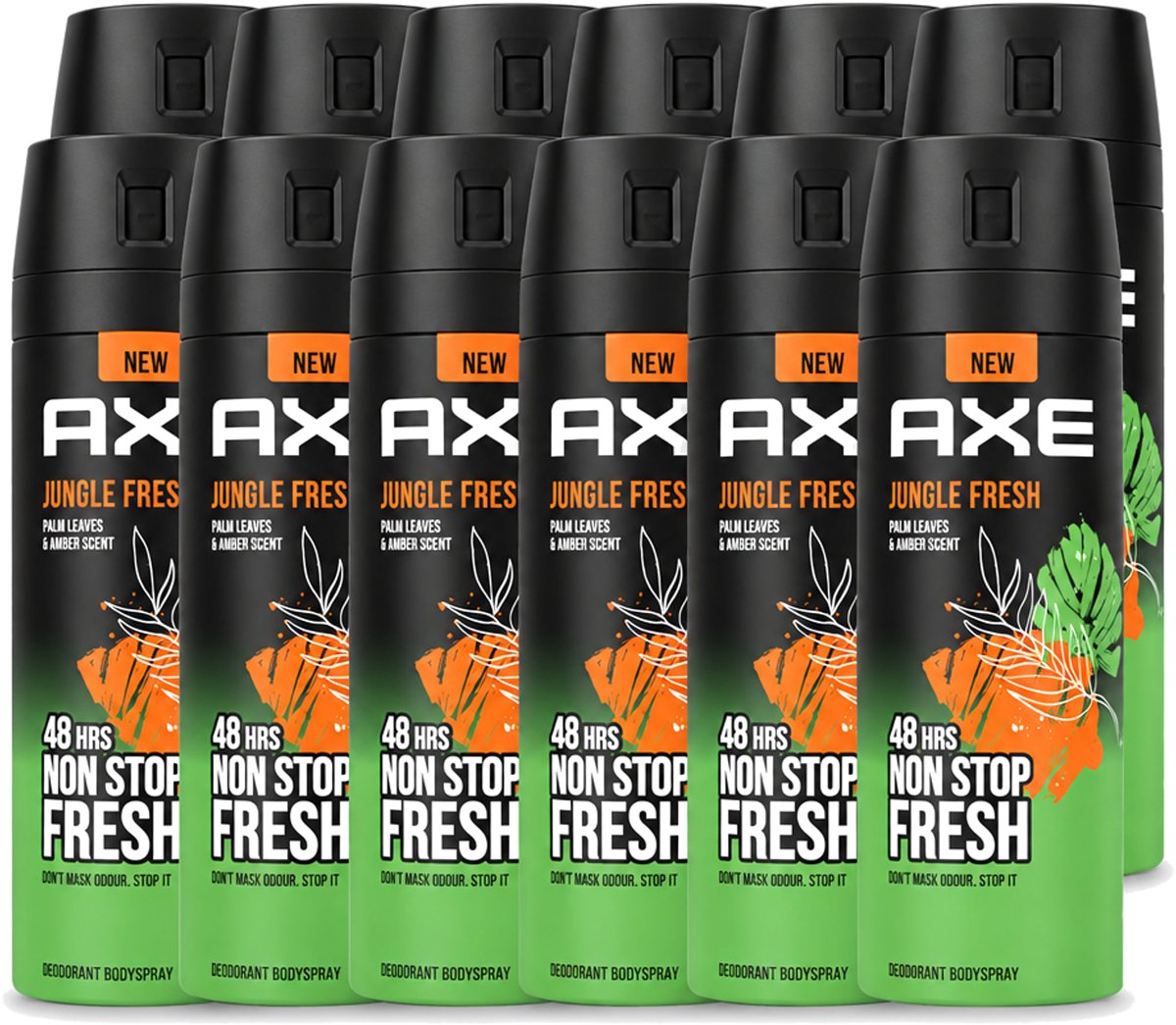 12 x Axe – Deodorant Bodyspray – Jungle Fresh – 150 ml - Voordeelverpakking - 12 stuks