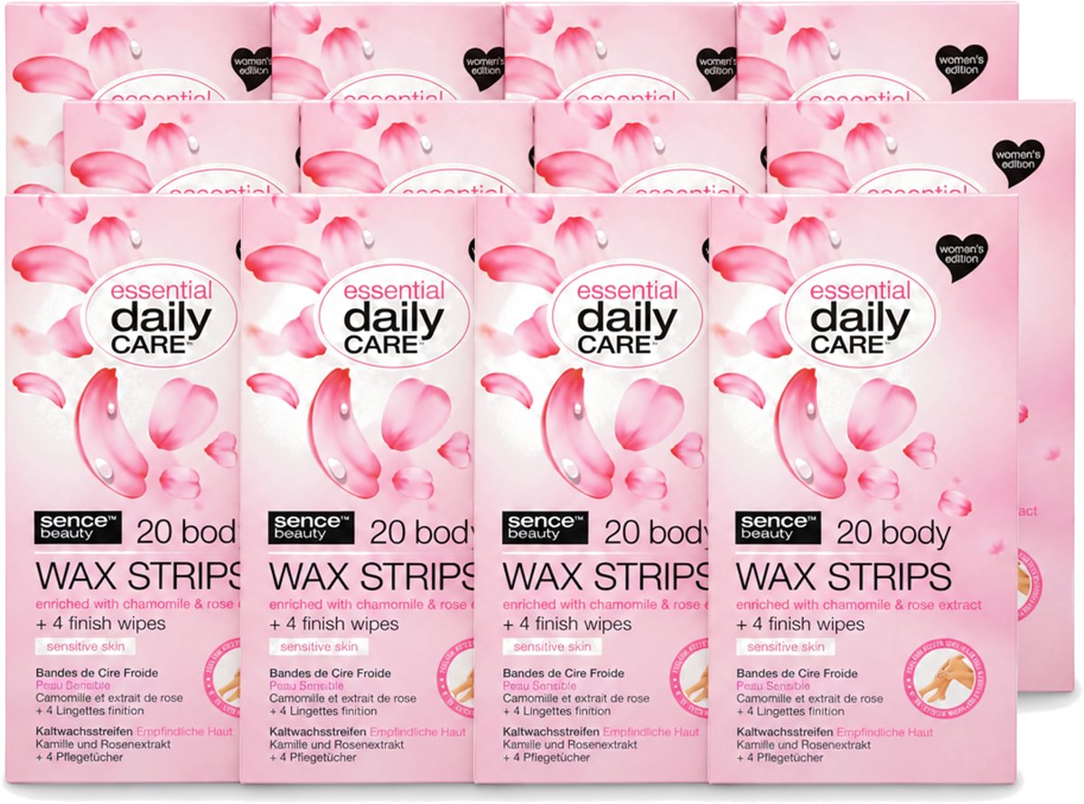 12 x Sence – Wax Strips – Lichaam – Ontharing – 20 Strips - Voordeelverpakking - 12 stuks