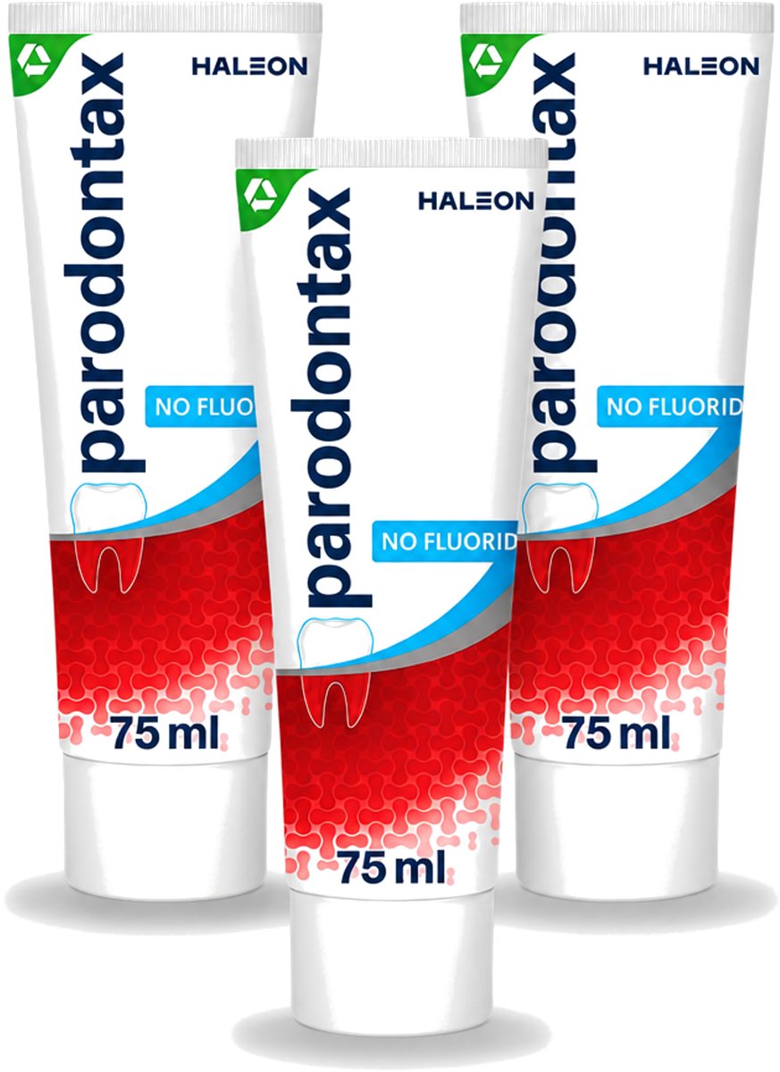 3 x Parodontax - Tandpasta - Fluoride Vrij - 75ml - Voordeelverpakking - 3 stuks