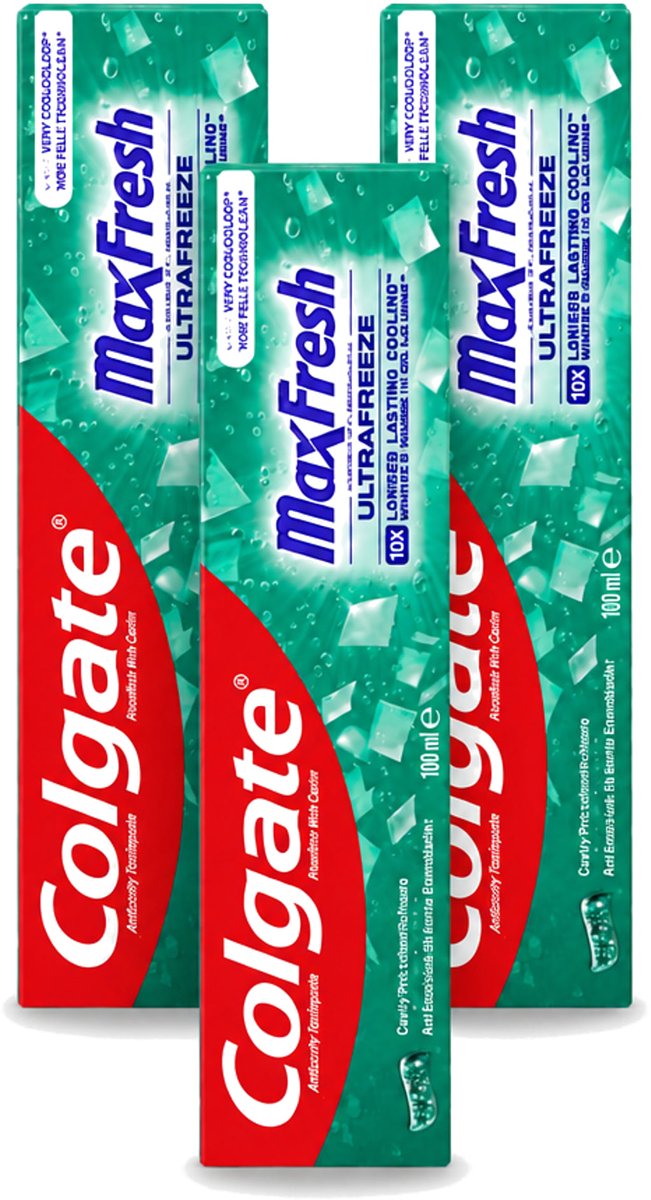 3 x Colgate - Max Fresh Clean Mint - Tandpasta - 100ml - Voordeelverpakking - 3 stuks