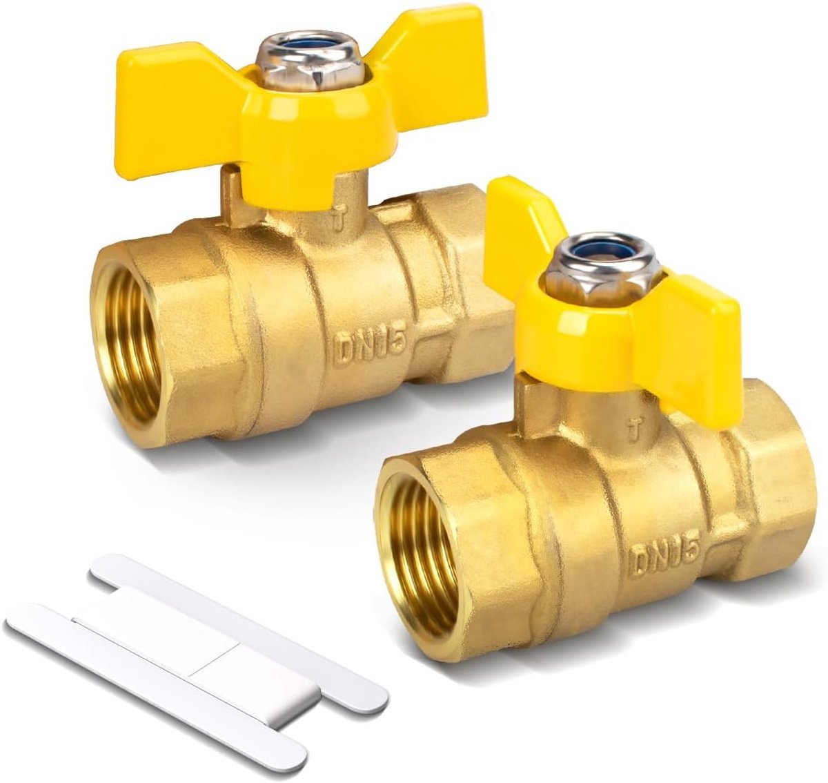 Bwintech 2pcs 1/2" Female BSP to 1/2" Female BSP in Brass, Ball Valves with Wing Handle 180 Degree Off Switch Control - ShopVlot