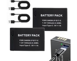 Pack of 2 LP-E17 Type C Battery with Smart LED Display Compatible with Canon EOS R8 EOS RP EOS R10 EOS R50 EOS R100 - ShopVlot