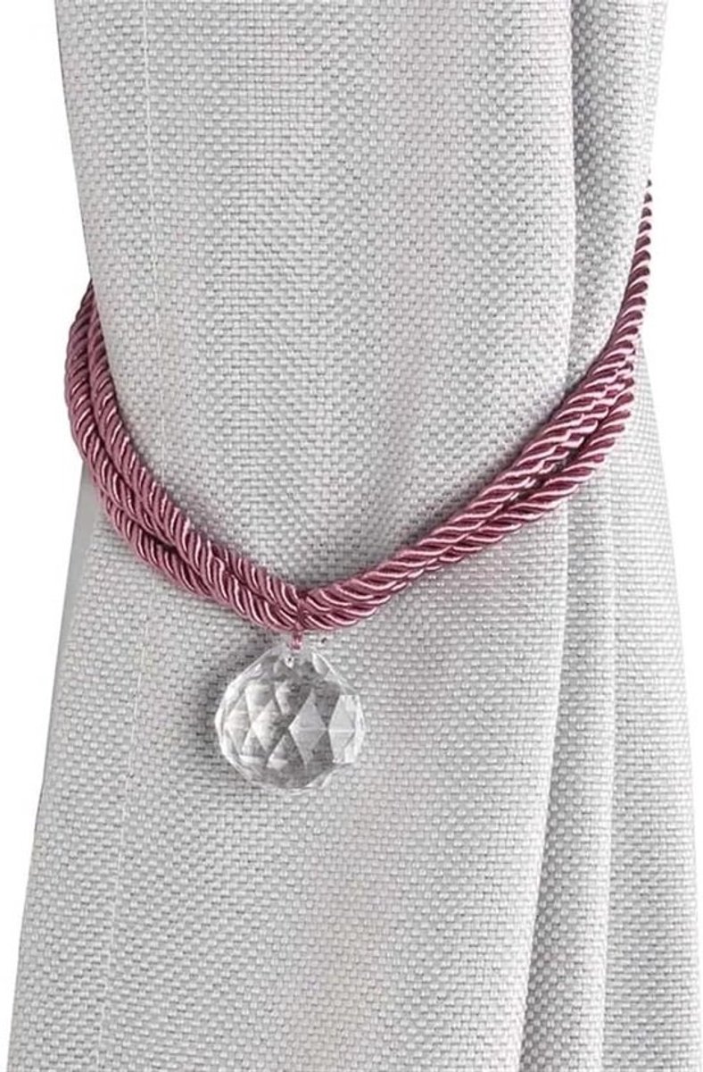 Kristallen gordijnbinders - Decoratieve gordijnkoorden - Voor het opzijhouden van gordijnen - Zonder boren - 71 cm - Paars