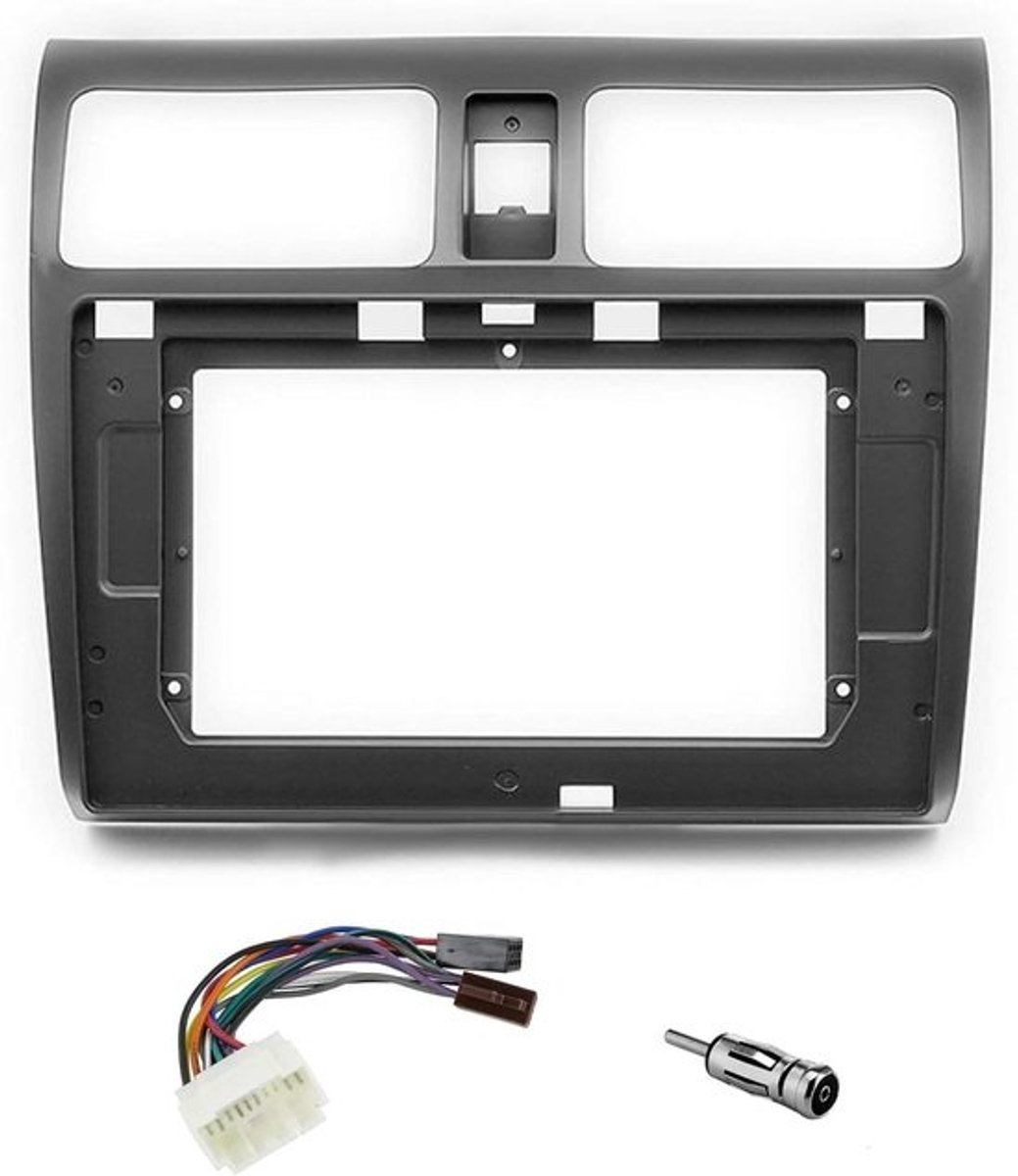 Montageset voor autoradio - Dashboardadapter - Voor auto-installatie - Specifieke pasvorm - 101 inch - Zwart