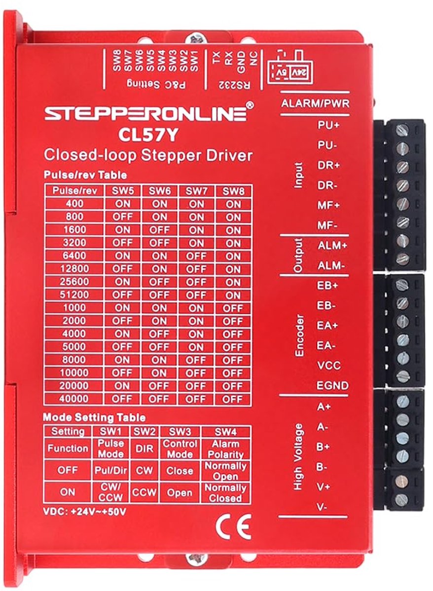 Stepper Motor Driver 0-7.0A - Gesloten lus - 24-50VDC - Hoge snelheid tot 3000 RPM - ShopVlot