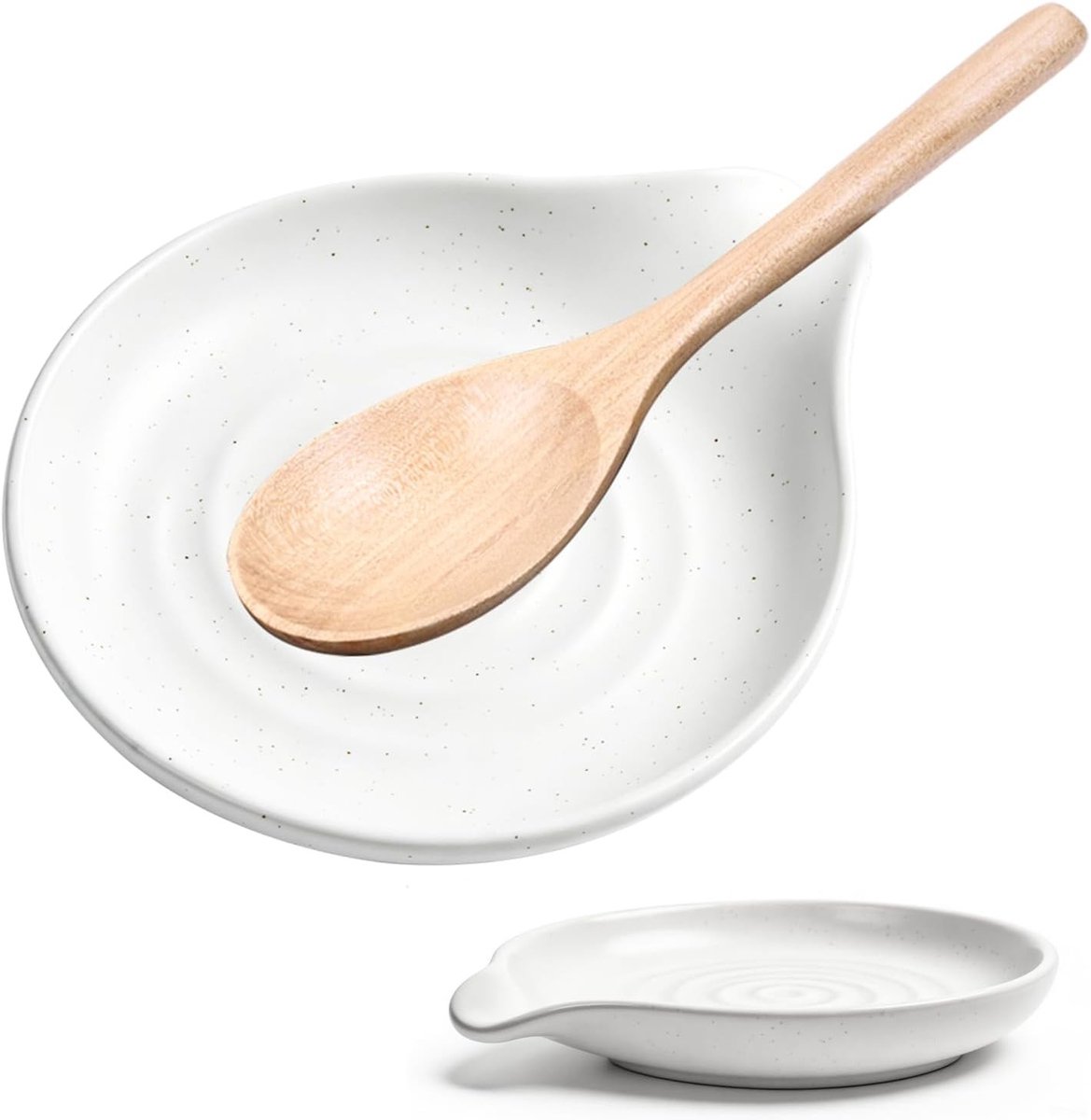 Keramische Lepelhouder in Wit, Spiral Design voor Kookplaat, Aanrecht en Tafel - Handig en Stijlvol Accessoire voor Koken en Serveren