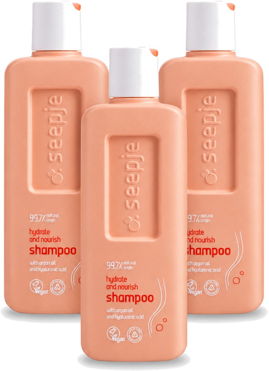 3 x Seepje - Hydrate & Nourish Shampoo - Intense Hydratatie voor Gezond Haar - 300 ml - Voordeelverpakking - 3 stuks