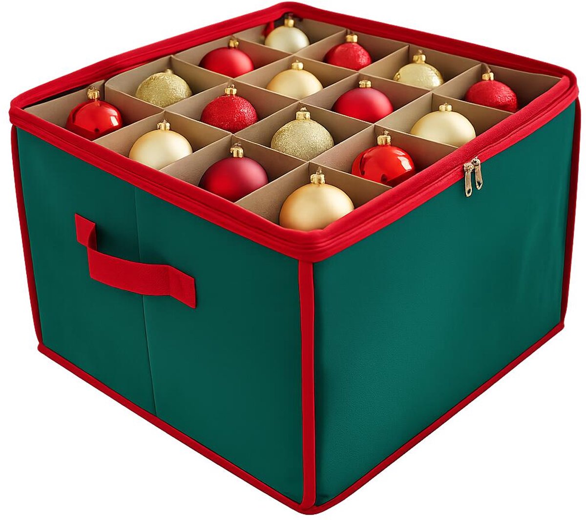 Feeric Christmas Kerst opbergbox -voor 48 kerstballen - 36 x 27 x 36 cm -opruimen - opbergen