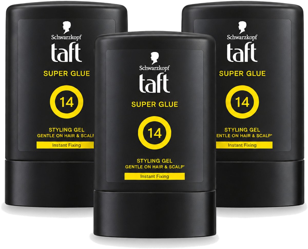 3 x Taft - Super Glue 14 - Styling Gel - Ultieme stevigheid - 300 ml - Voordeelverpakking - 3 stuks