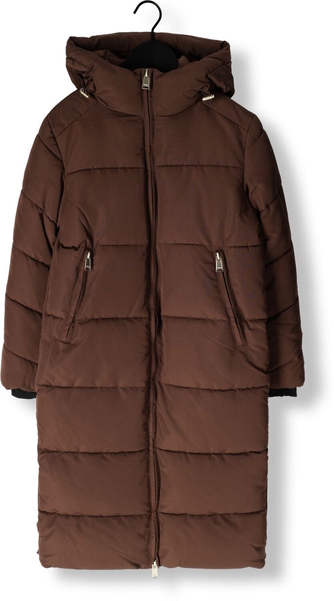 WITHBLACK Wblglorian Long Puffer Jacket Jassen Dames - Winterjas - Bruin - Maat S