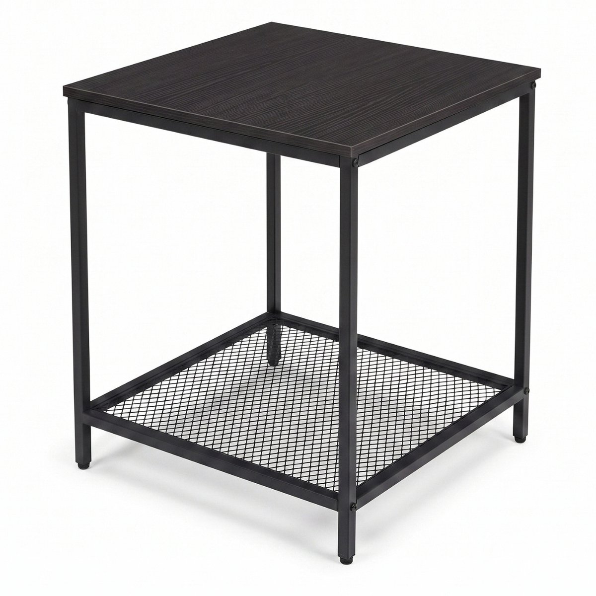 Vierkante bijzettafel met gaasplank, 45 x 45 x 55 cm