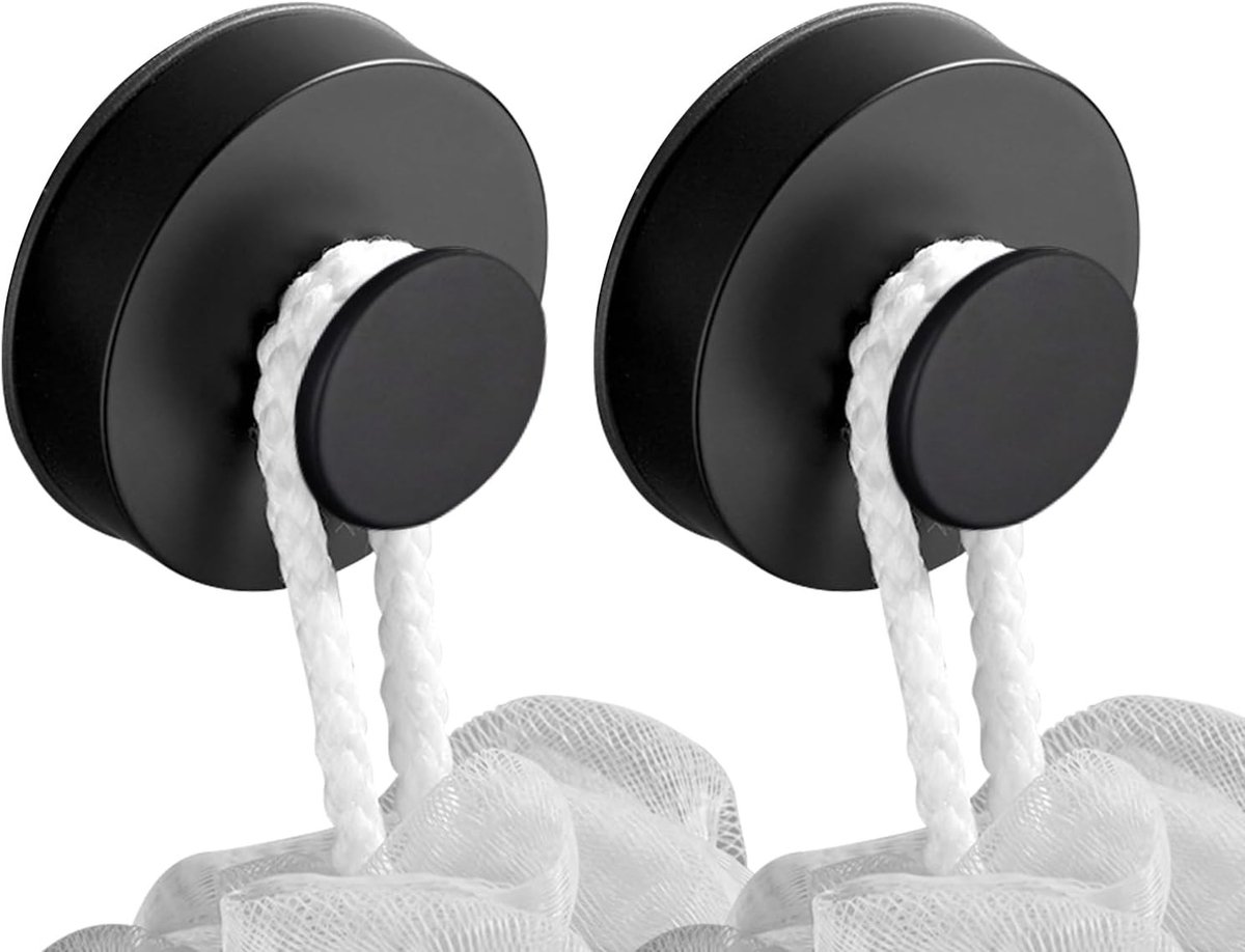 Suction Cup Haakjes Set van 2, Sterke Zuignappen voor Wandbevestiging, Herbruikbare en Waterdichte Haken tot 3 kg Belastbaarheid