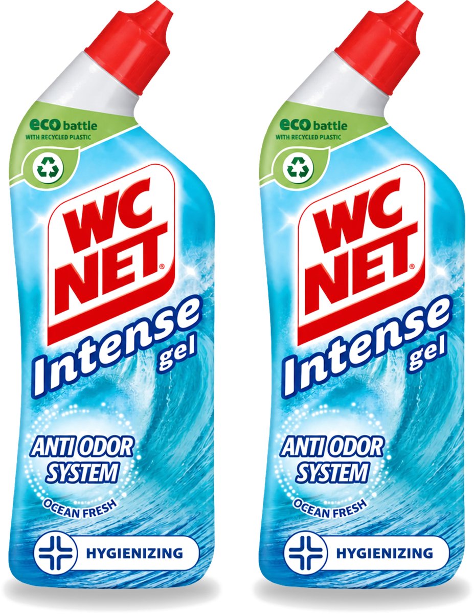 2 x WC Net - Toiletreiniger - Gel - Ocean Fresh - Verwijderd Geuren - 750 ml - Voordeelverpakking - 2 stuks