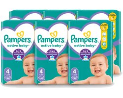6 x Pampers – Luiers – Active Baby Maat 4 – 46 Luiers - Voordeelverpakking - 6 stuks