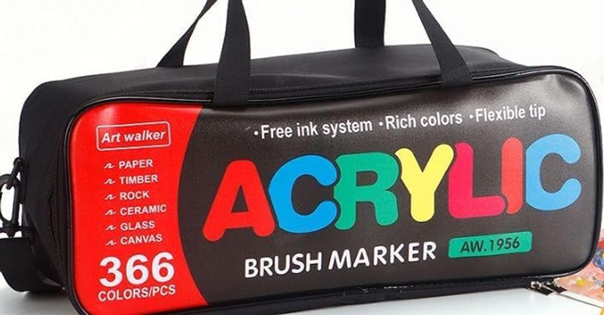 Professionele Acryl Brush Pennen Set met 366 Kleuren voor Creatief Schilderen en Tekenen
