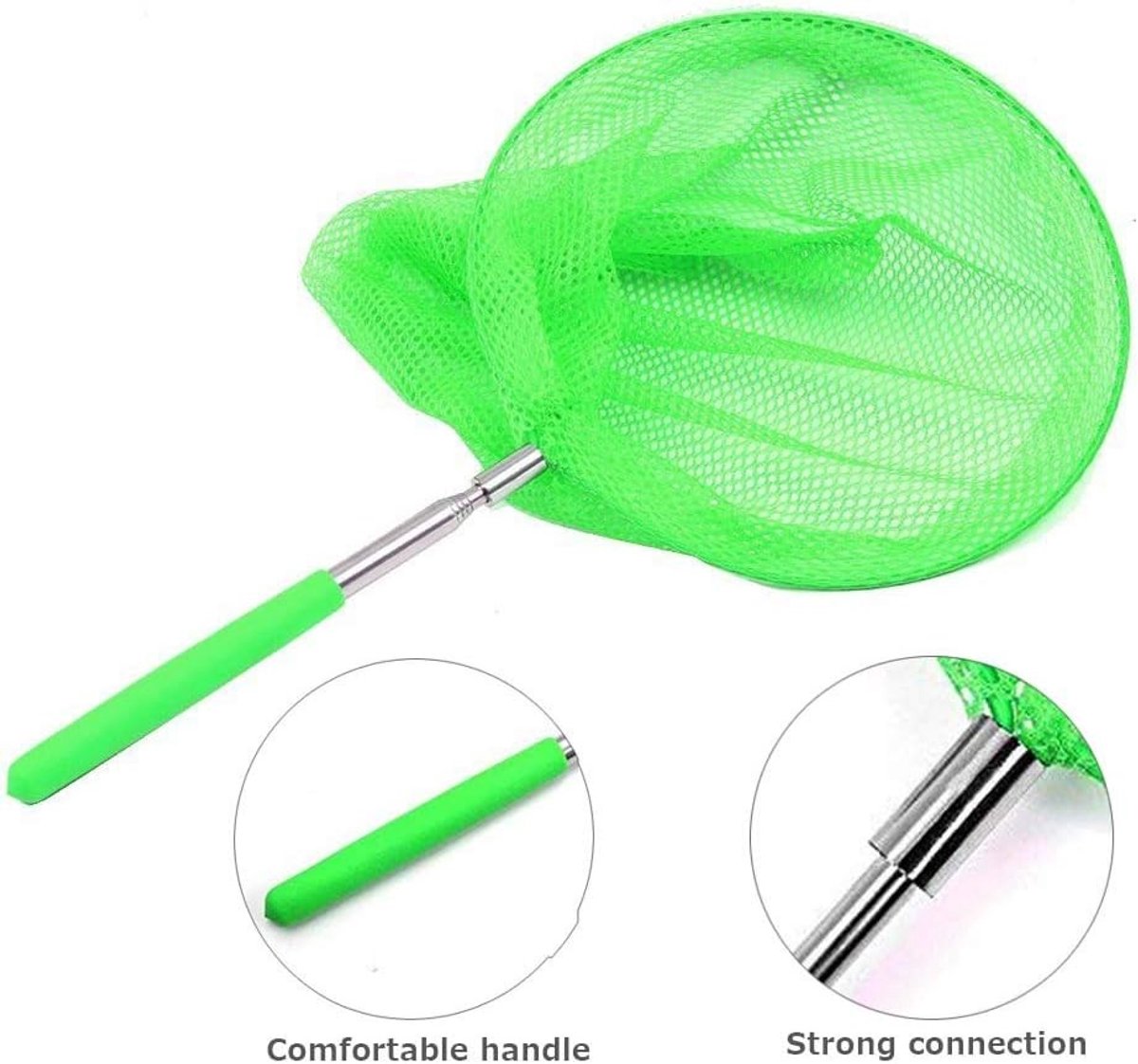 3 Pack Vlindernetten in 3 Kleuren, Uitschuifbaar van 17cm tot 65cm voor Kinderen, Ideaal voor Insecten Vangen en Buitenactiviteiten in de Tuin