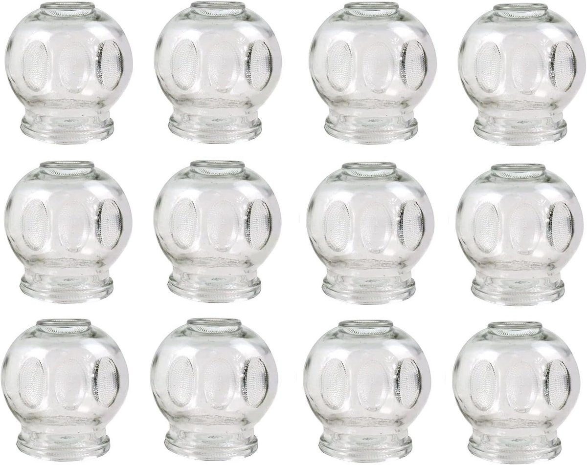 Glazen Cup Set (Vuur Cups) 12pcs - Cupping Glazen - Vacuum Massage - Spierontspanning en Pijnverlichting - ShopVlot