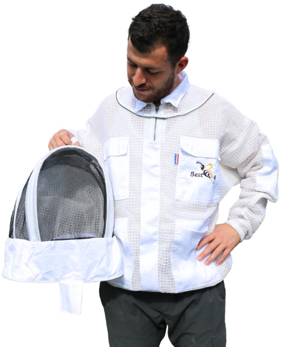 Best Bee Bijenkweker geventileerde stof dik in drie lagen van hoge kwaliteit, met robuuste ritssluiting, afneembare - ShopVlot