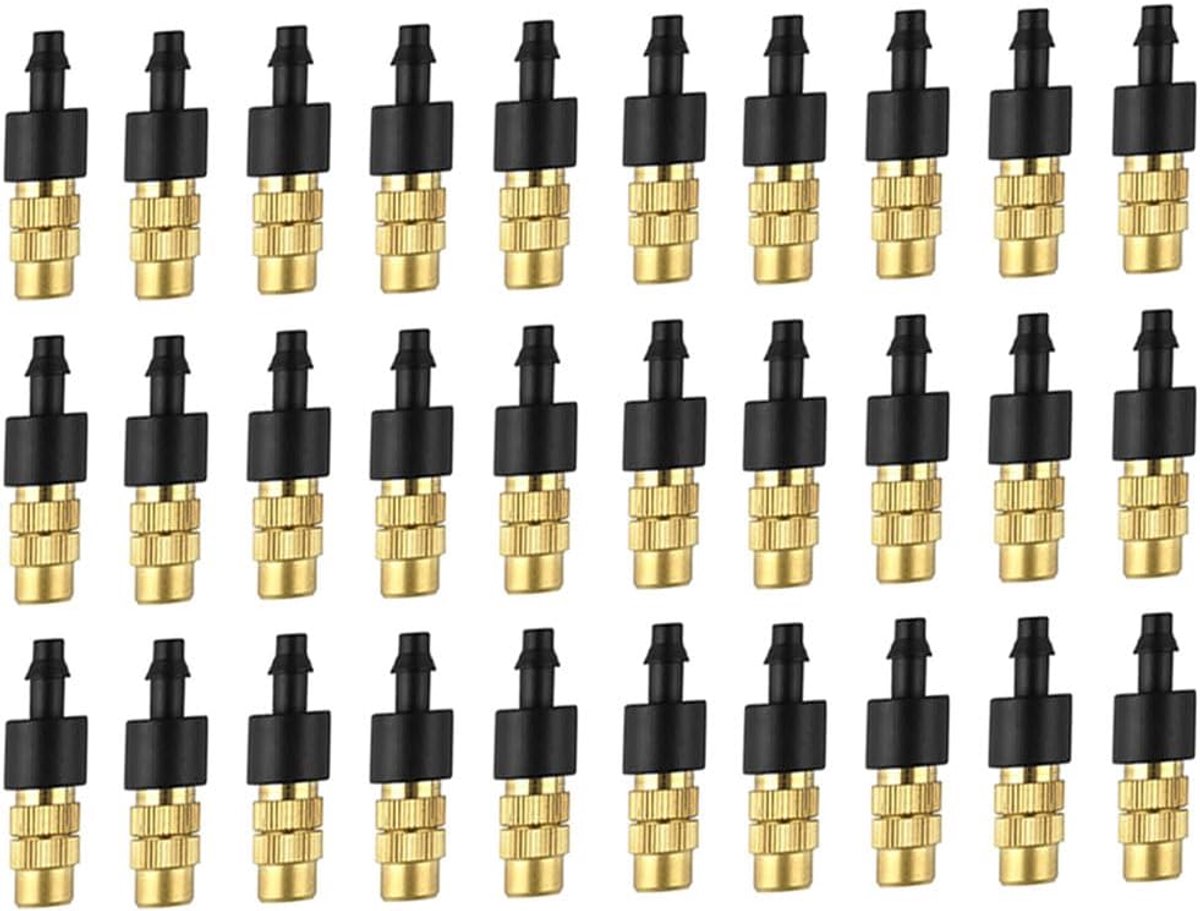 30pcs Brass Mist Nozzles Copper Watering Nozzle, Adjustable Spray Nozzle Brass for Hose Systems Garden Tools - ShopVlot