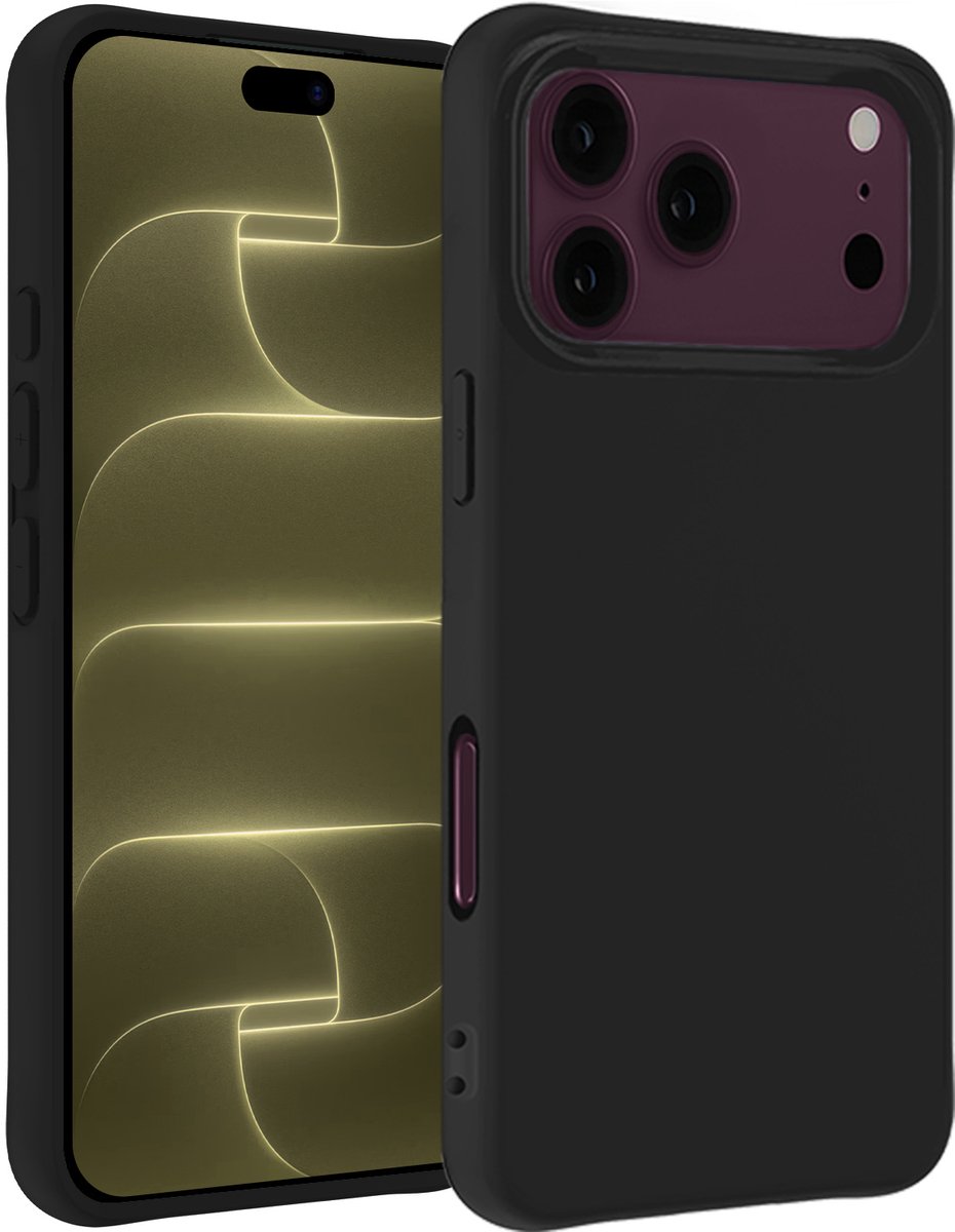 Hoesje - Geschikt voor Apple iPhone 18 Pro Max - Sterk & Shockproof - Hoes Cover - Siliconen Case - Telefoonhoesjes - Zwart