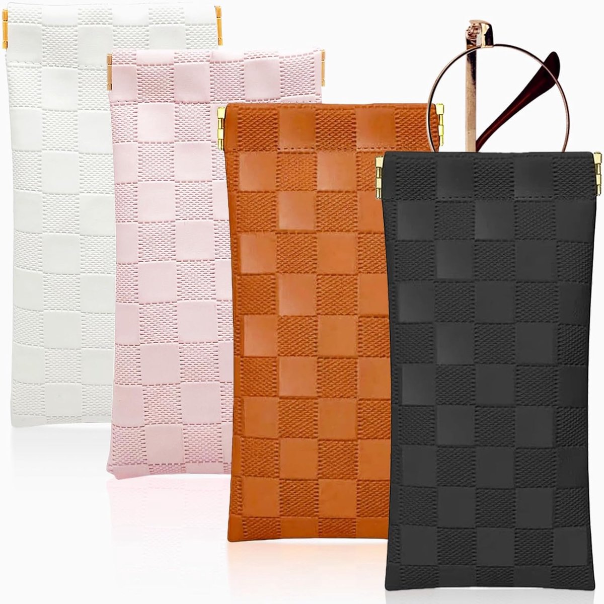 4 pieces soft glasses case, sunglasses case, glasses case - Soft glasses case, sunglasses case, glasses bag with flap - ShopVlot