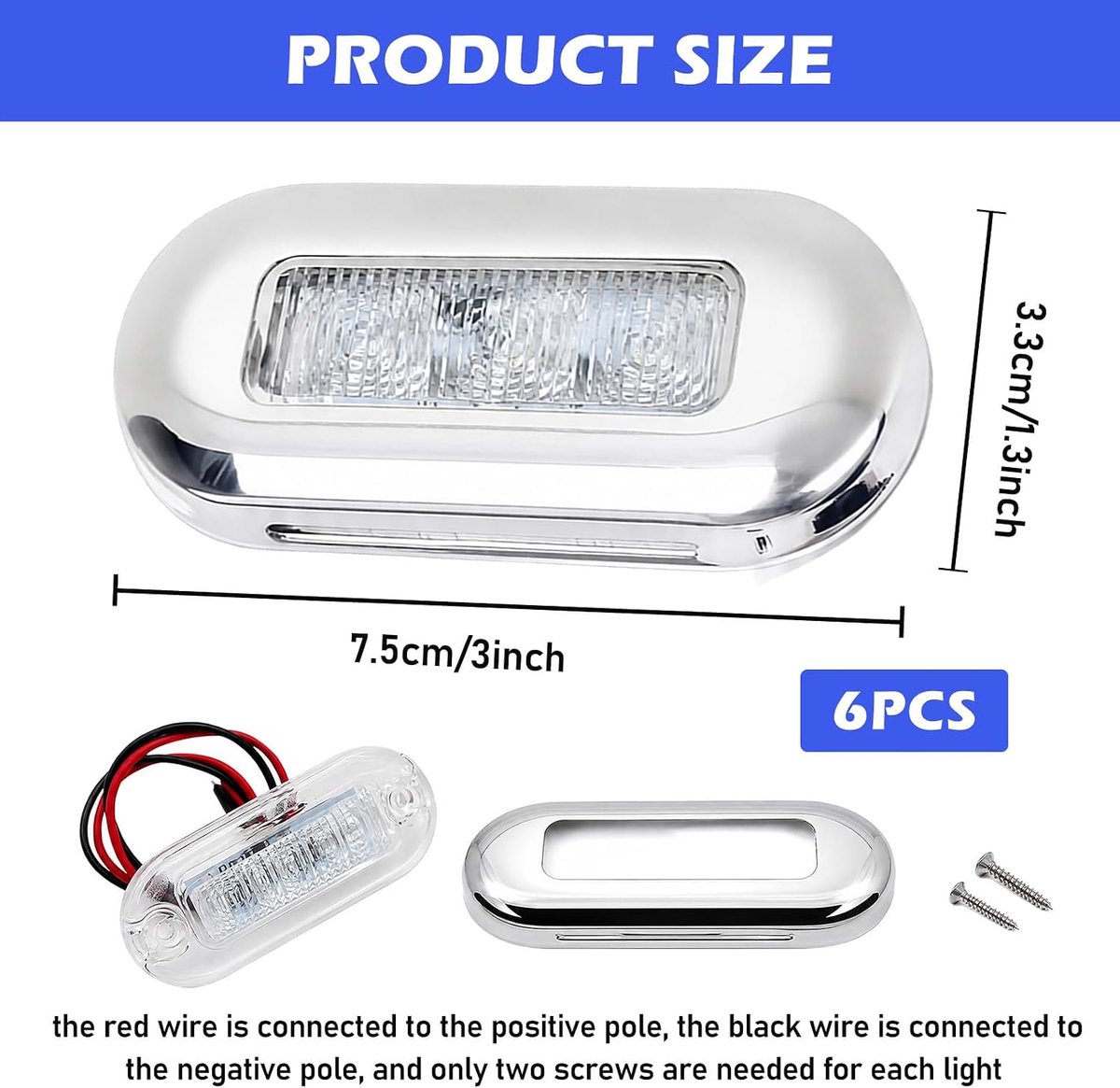 Bootverlichting set van 6 - Waterdichte LED navigatielampen - Hoogwaardige IP67 bescherming - Voor boten en jachten - ShopVlot