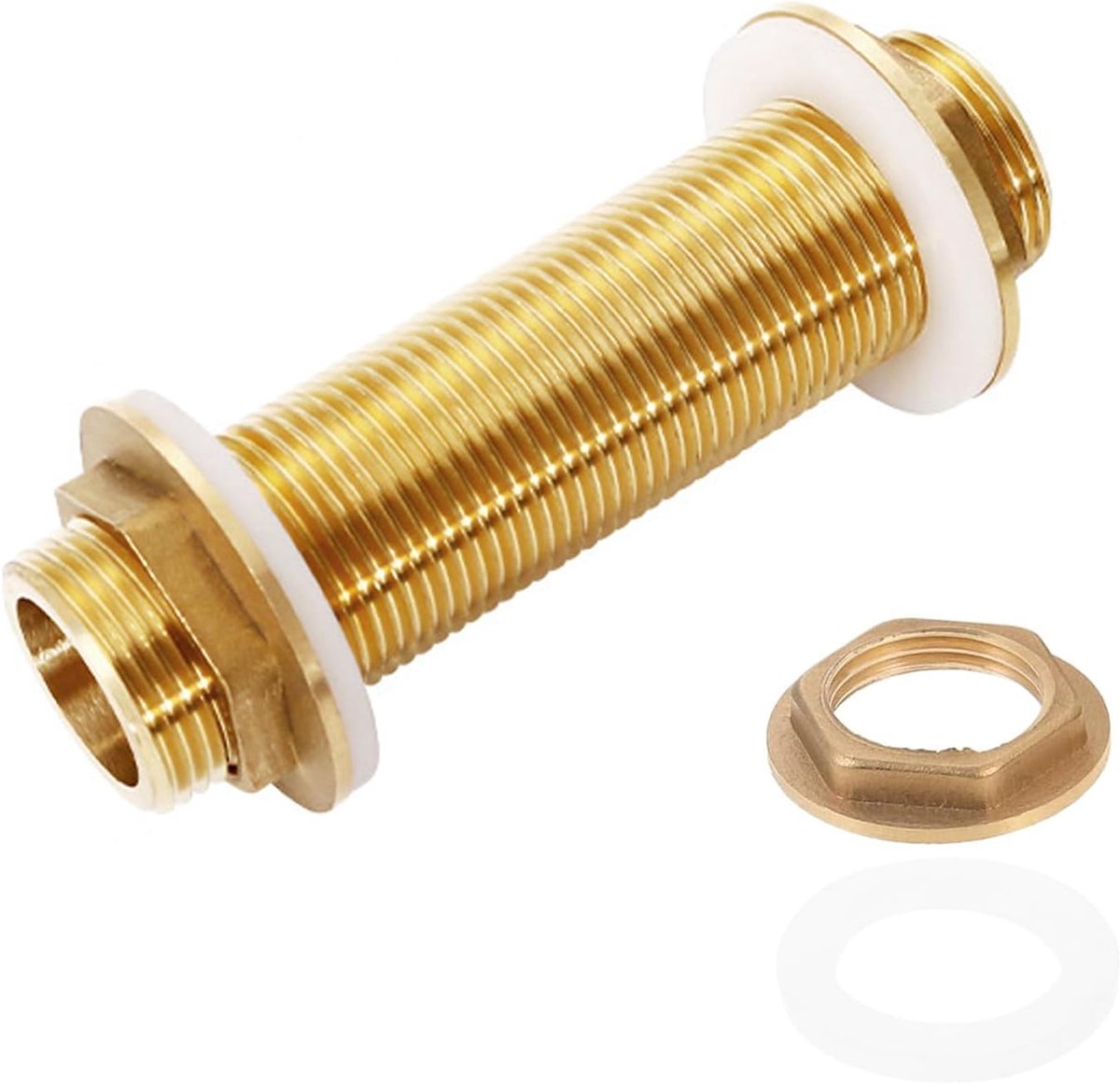 Solid Brass Bulkhead Fitting G3/4 Male Thread 100mm Brass Wire Connection Adapter with 2 Rubber Seals for Tubes - ShopVlot