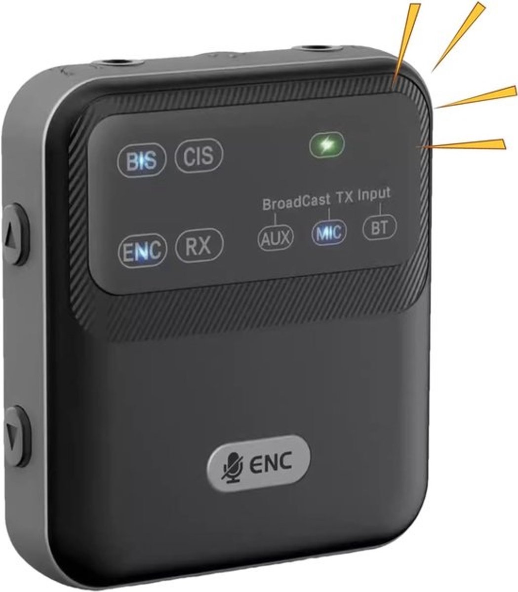 Draadloze audio-adapter - Zender - Ontvanger - Geluid delen - Probleemloze connectiviteit - 5.4 meter bereik - Zwart