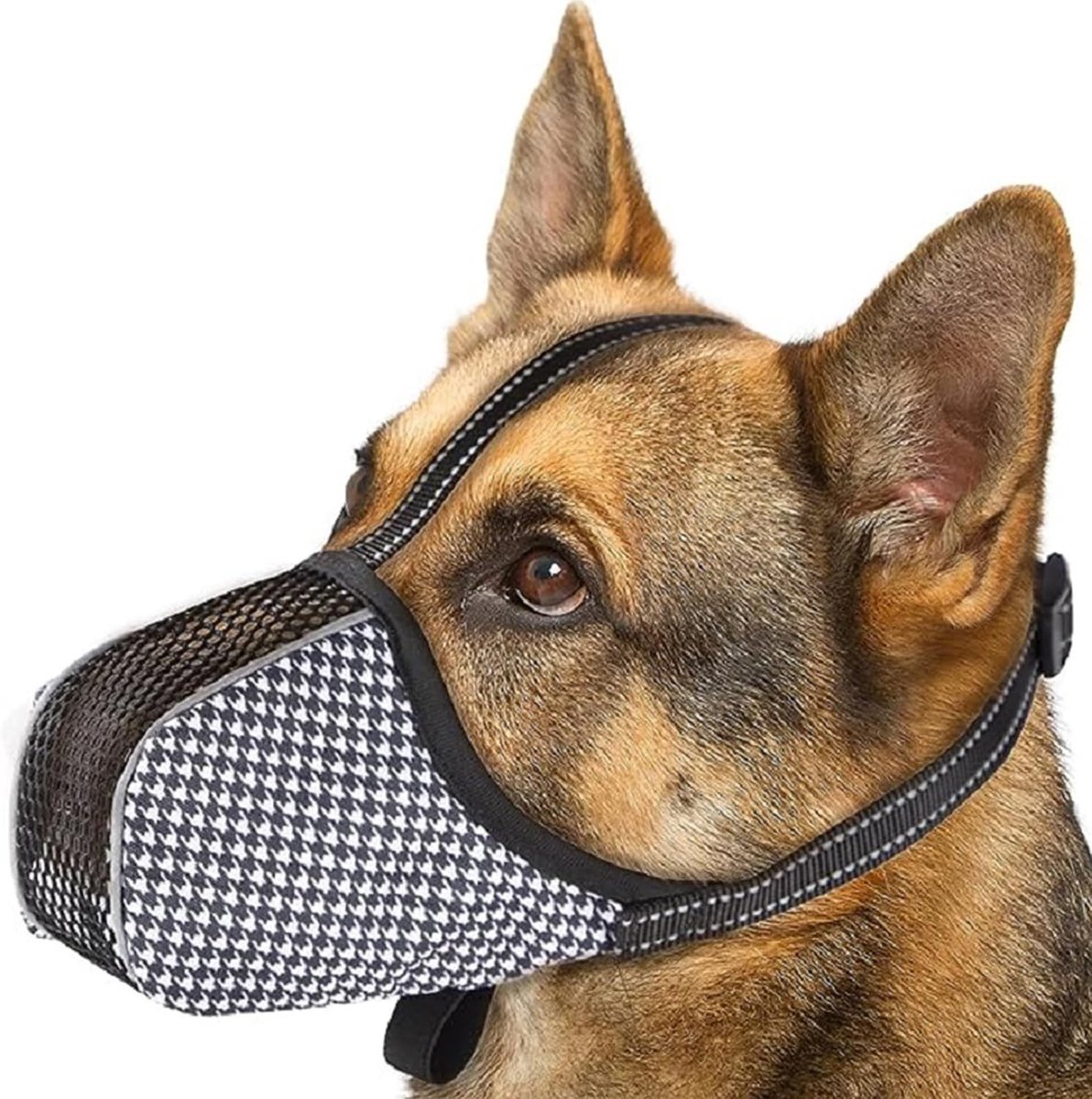 Verstelbare Ademende Muilkorf voor Grote en Kleine Honden - Voorkomt Bijten en Kauwen