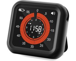MeesMeek Digitale visuele timer - Max 11H 59M oplaadbare afteltimer met VA-display, heldere cijfers, instelbaar volume - ShopVlot