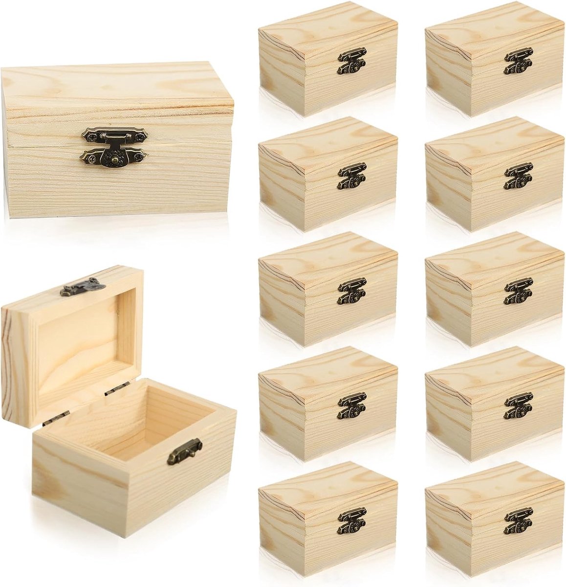 Houten Verf- en Knutseldoos voor Kinderen - 12-delige Verjaardagset met Deksel voor Creatieve Activiteiten